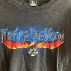 Harley Davidson black and red biker shirt #bikerstyle #2003 #vtg